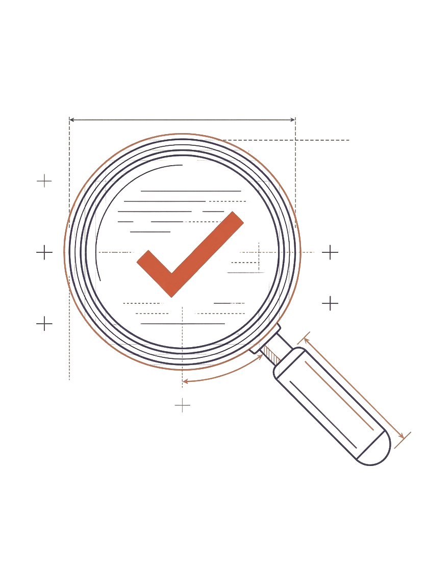 Blueprint-style verification illustration for the verify command.
